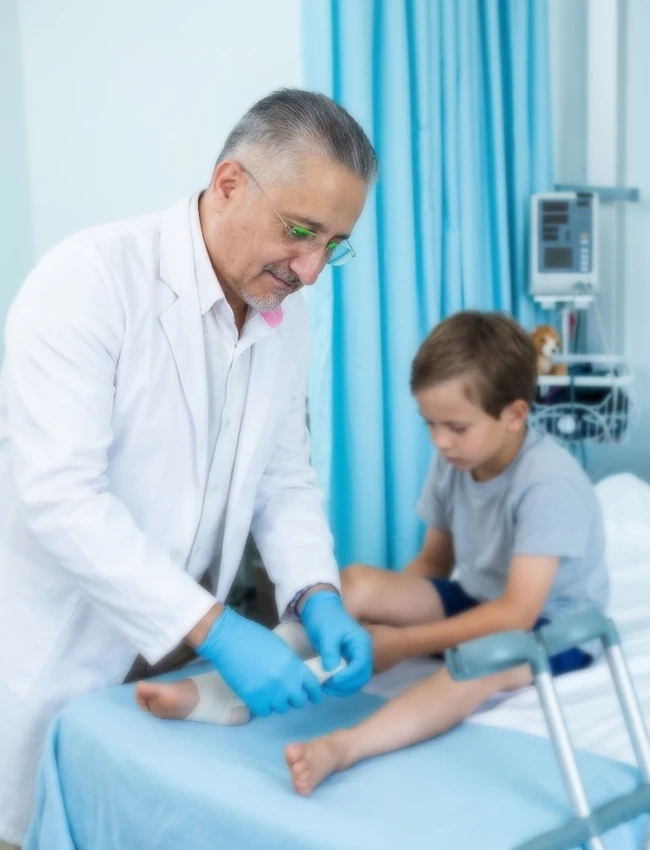 Dr. Luis Montes ortopedista infantil en Tijuana revisando radiografía